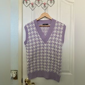 Nasty Gal purple houndstooth sweater vest